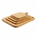 3-piece bamboo cutting board set in small, medium, and large sizes